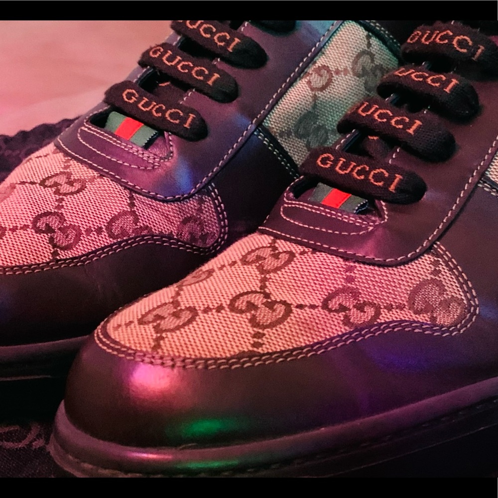 GUCCI FLORENCE MONOGRAM GG SIZE 12 SNEAKERS NEW - Picture 6 of 13